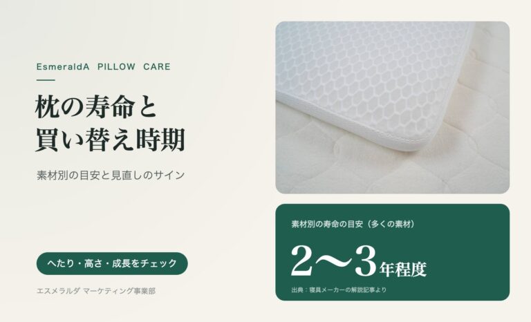 枕の寿命・買い替え時期はいつ？素材別の目安と見直しのサイン【公式】